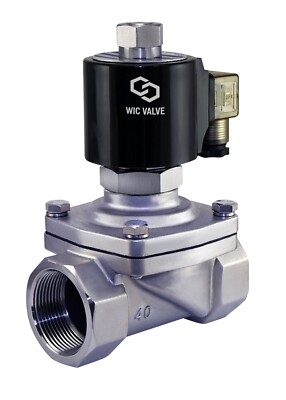 1.25'' Inch Normally Open Stainless Electric Water Solenoid Valve 24V AC Viton
