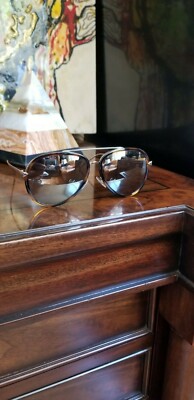 RARE FENDI Aviator Sunglasses Havana Gold Brown Women display picture 3