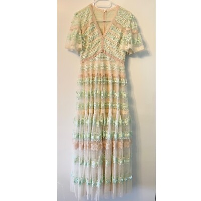 needle and thread mint green dress Carmen Ruffle Ankle Gown  Green