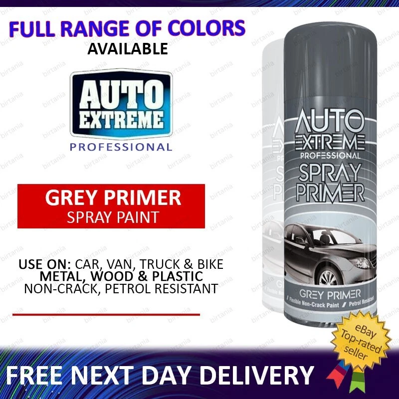 AUTO EXTREME Auto Grey Primer Spray Paint Aerosol Car Bike Metal Wood Plastic 400ml