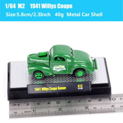 1/64 Scale 1941 Willys Coupe Gasser Diecast Car Model Jeep Toy