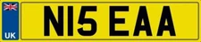 NICE INITIALS NUMBER PLATE N15 EAA READS NICE AA WITH ASSIGNMENT FEES INCLUDED 
