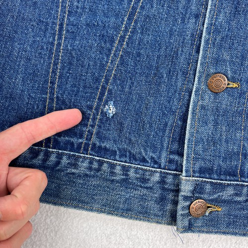 Vintage Roebucks Denim Trucker Jacke Herren M blau 70er 80er Fading Selvedge - Bild 6 von 14