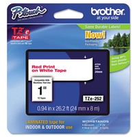 Brother Tze Standard Adhesive Laminated Labeling Tape 1w Red On White Tze252 on sale Brother Tze Standard Adhesive Laminated Labeling Tape 1w Red On White Tze252 on sale
