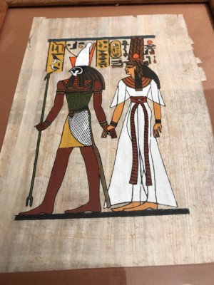 Galerie De Papyrus Égyptien Habu - Impression « Papier à Cuve » - Occasion, Décoration Vintage