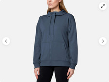 Mondetta Ladies' Performance Full Zip Hoodie SIZE S COLOR CHINA BLUE