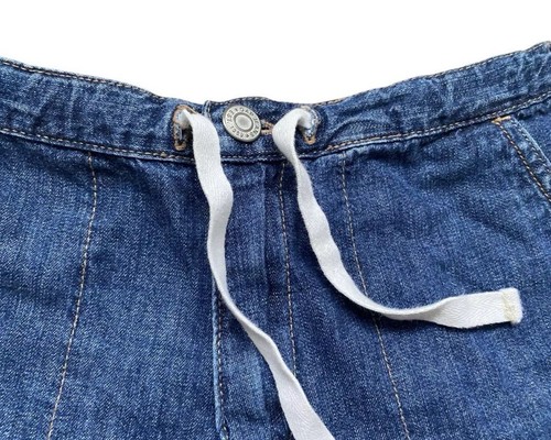 GAP Kids Blue Denim Side Pocket Back Pocket Drawstring Shorts Size Age 12 - Picture 3 of 6
