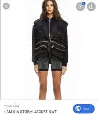 I Am Gia Hoodie Storm Jacket Black Utility Size S