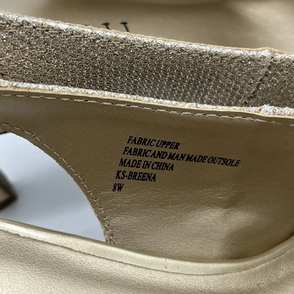 Karen Scott Tacones Mujeres 8W Dorado Breena Cordones Punta abierta Vestido Fiesta Evento Zapato Foto 4 de 4