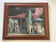 ALLEN OIL PAINTING AMERICAN REGIONALISM IMPRESSIONISM URBAN LANDSCAPE CITY 20"