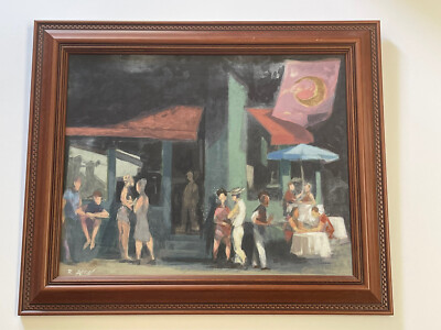 ALLEN OIL PAINTING AMERICAN REGIONALISM IMPRESSIONISM URBAN LANDSCAPE CITY 20''