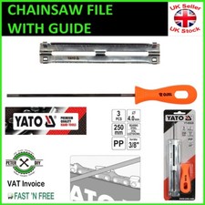 CHAINSAW FILE WITH GUIDE For Sharpening  3/8" ROUND 4mm Woodworking YATO 250mm