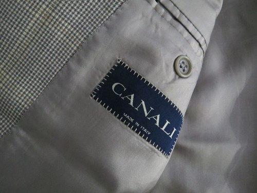 Canali Made in Italy fett Fensterscheibe Hundstooth seitlich belüfteter Sportmantel 40 R - Bild 9 von 11