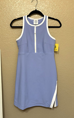 NWT Minimalist Chic Sky-Blue Activewear Tennis Slit Dress | Womens Sz S