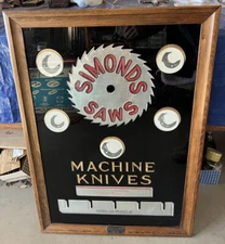 Vintage 1920’s Simonds Saws & Machine Knives Dealer Store Display Sign Duluth MN