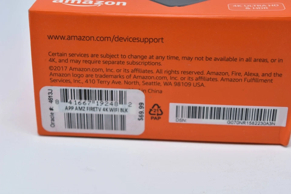 Amazon - Fire TV 4K Ultra HD and Alexa Voice Remote (3rd Generation) NEW SEALED - Image 3 of 4