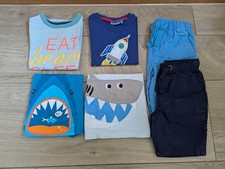 Boys Beach Themed Summer Bundle T shirts Shorts Joules NEXT M&S 5-6 YRS VGC/EUC