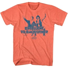 Bill And Ted - Excellent - American Classics - Heather Orange Adult Short Sleeve