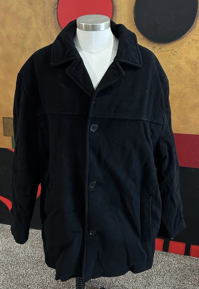 Andrew Marc New York Wool Cashmere Peacoat Jacket Over Coat Winter Mens XL