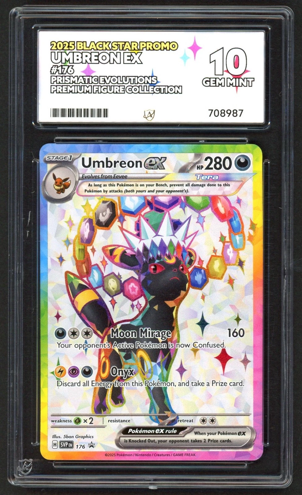 Pokemon Card - ACE 10 Umbreon EX 176 - Prismatic Evolutions Black Star Promo