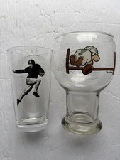 Football glasses cups Pottery Barn  Vintage Ziggy 1976 Super Bowl