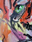 Original Abstract Tiger Painting Canvas Neo Expressionist Fine Art Decor 11x14 — photo 4