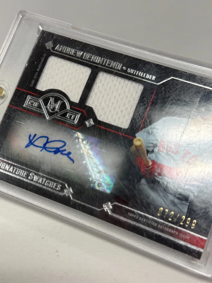 2017 Topps Museum Collection Andrew Benintendi Dual Relic Auto 72/299 Red Sox - Image 4 of 4