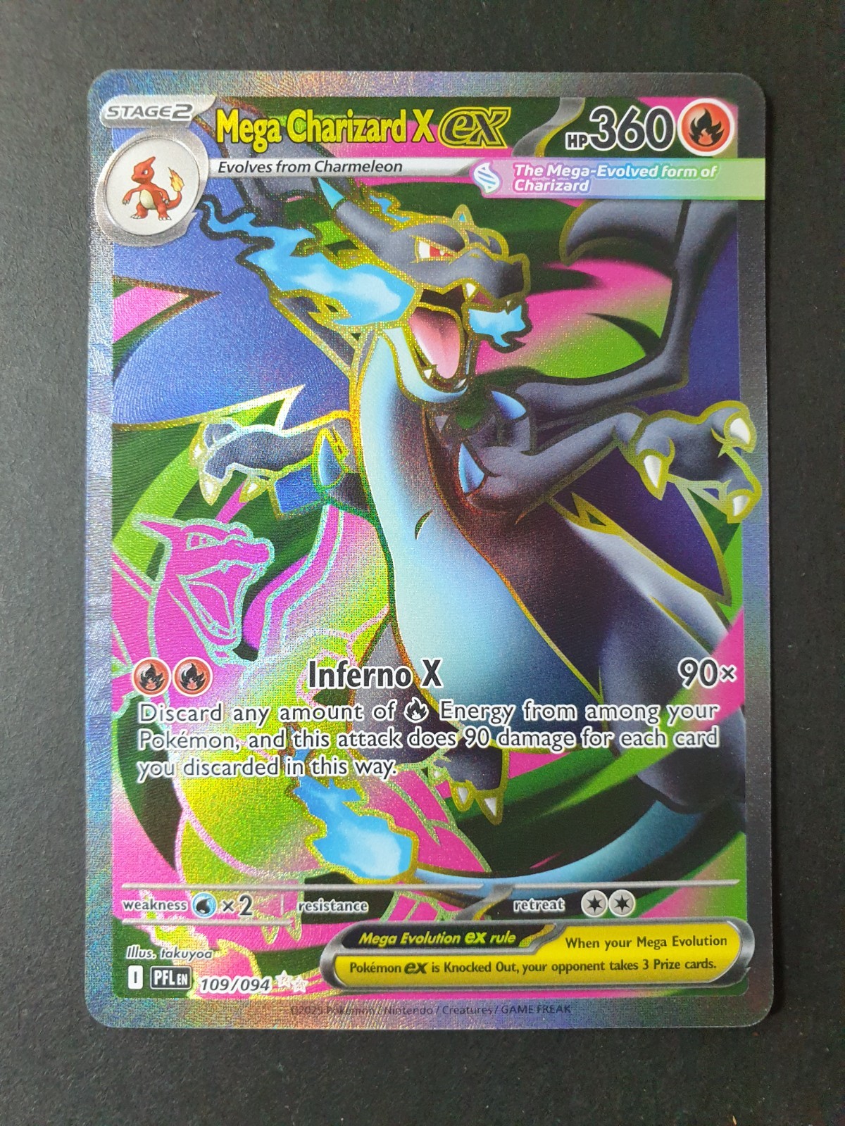 Mega Charizard X ex 109/094 Full Art Phantasmal Flames Pokemon Card | LP