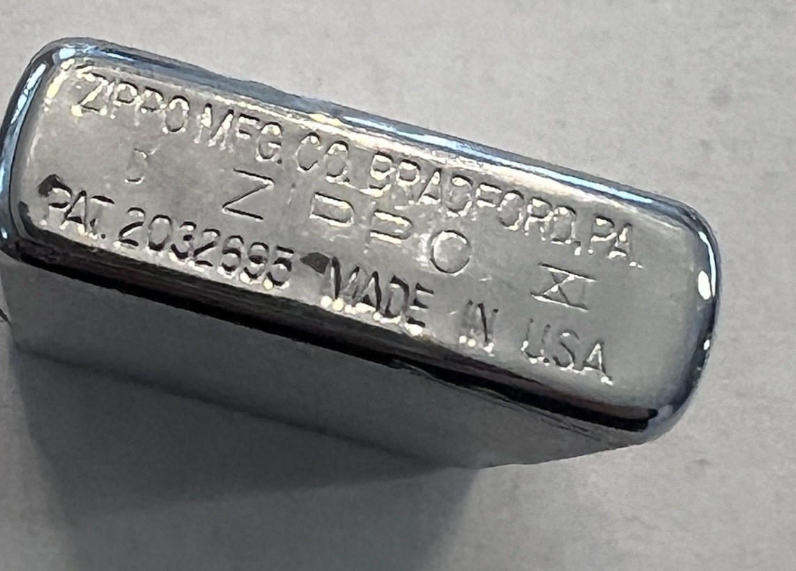 VINTAGE ZIPPO LIGHTER PAT 2032695 RELICA SLASHES BRUSHED CHROME | eBay