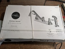 Project Source Chrome Kitchen Faucet w/ Side Sprayer 3 or 4 Hole Mount  1159012