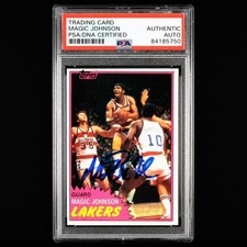 1981 Topps Basketball 🔥 Magic Johnson On Card Blue Ink Autograph 21 🔥 PSA AUTO