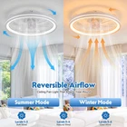 20" Modern Fan Lights Flush Mount LED Ceiling Light kit With Remote APP Control