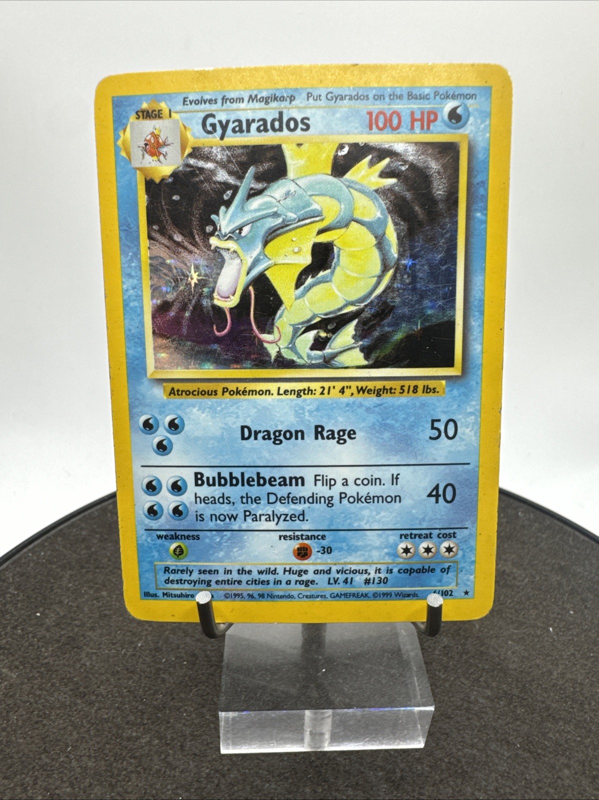 Gyarados 6/102 Holo Rare Base Set Pokemon Card WOTC