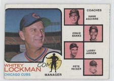 1973 Topps Whitey Lockman Hank Aguirre Ernie Banks Larry Jansen Pete Reiser 0j0