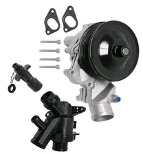 Water Pump w/ Connector + Thermostat Kit For Jaguar Land Range Rover V8 5.0L 