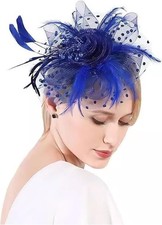 JUNBESTN Fascinators Hat Tea Party Headwear for Women Flower Mesh Feathers