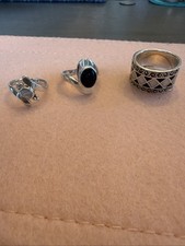 Black and White Sterling Silver Rings