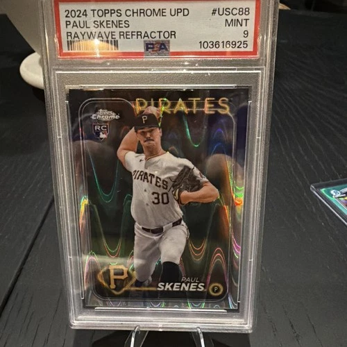2024 TOPPS CHROME UPDATE RAYWAVE REFRACTOR #USC88 PAUL SKENES PSA 9