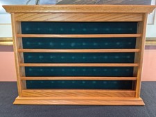 Solid Oak Golf Ball Display Rack - Holds 50 - Wall Mount or Tabletop - Exc Cond