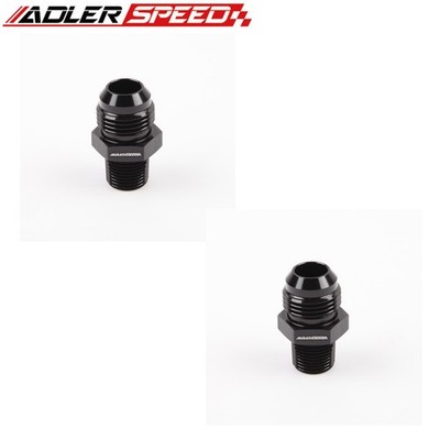 2pc 10AN -10AN To 3/8'' Inch NPT Straight Aluminum Fuel Adapter Fitting Black US