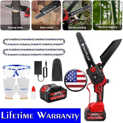 8'' Mini Handheld Electric Chainsaw Cordless Chain Saw Wood Cutter Battery Power