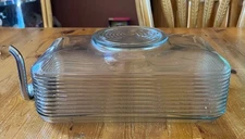 Vintage Clear Glass Art Deco Soda Syrup Water Dispenser w/ Lid & Spout