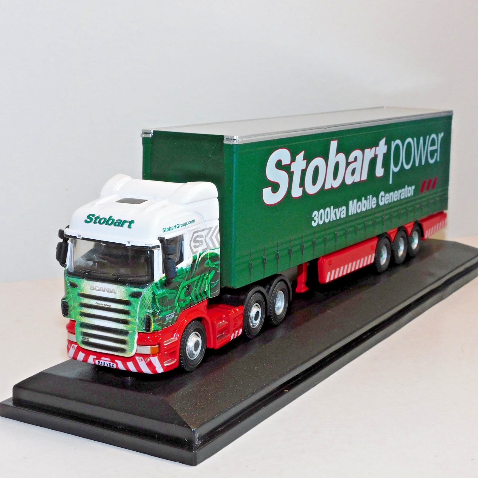 OXFORD DIECAST SCANIA HIGHLINE CURTAINSIDE TRUCK STOBART POWER 1/76 SHL02CS