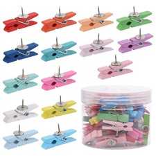 50Pcs Wooden Clips Push Pins Tacks for Cork Board Artwork for Crafts Arts Pro...