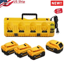 For Genuine DEWALT 20V MAX Multi-Port DCB104 Fast Charger W/ 4X DCB205 Batteries