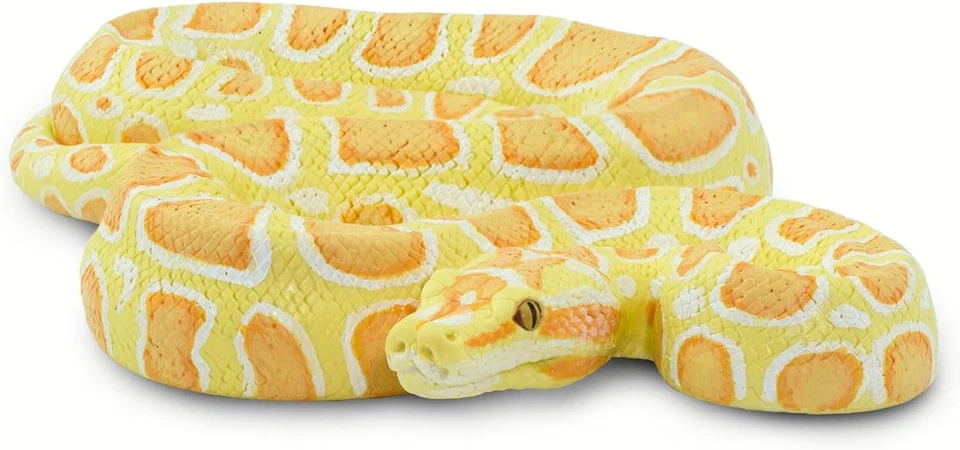 Albino Burmese Python Figurine - Lifelike 5.5" Snake Figure - Educational Toy fo - Изображение 3 из 4
