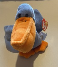 TY Beanie Baby Retired-  Scoop  The Pelican-MWMT-Birthday-7/1/1996-
