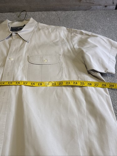 Polo Sport Ralph Lauren XXL Beige Short Sleeve Button Up Republic Shirt SLD - Picture 7 of 8