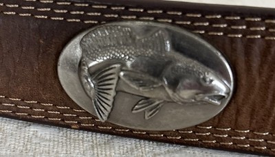 ZEP-PRO Chinook Salmon Fish/ Leather Belt Size 38
