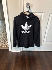 Adidas Originals Big Trefoil Logo Youth Large Black Hoodie